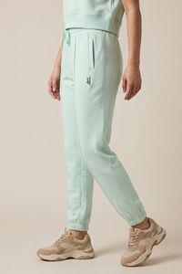 Zivame Knit Poly Athleisure Joggers - Opal Blue — thumbnail 3